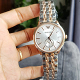 Emporio Armani Classic Silver Dial Two Tone Steel Strap Watch For Men - AR1839 Authentic Buy Shop Now