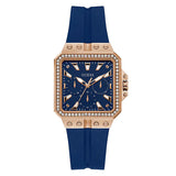 Guess Libra Crystals Blue Dial Blue Silicone Strap Watch For Women - GW0618L2 Authentic Buy Shop Now