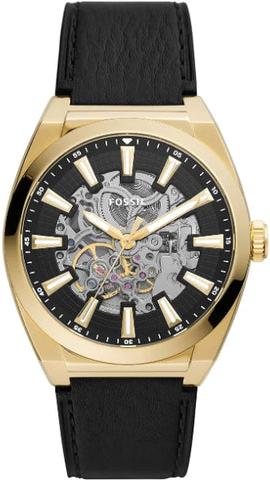 Fossil Everett Automatic Skeleton Black Dial Black Leather Strap Watch for Men - ME3208 Authentic Buy Shop Now