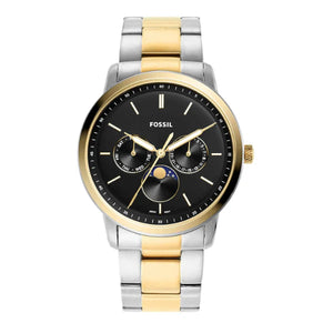 Fossil Neutra Moonphase Multifunction Black Dial Two Tone Steel Strap Watch for Men - FS5906 Authentic Buy Shop Now