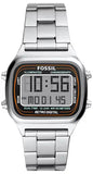 Fossil Retro Digital Silver Dial Silver Steel Strap Watch for Men - FS5844 Authentic Buy Shop Now