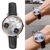 Fossil Jacqueline Mother of Pearl Dial Black Leather Strap Watch for Women - ES4535 Authentic Buy Shop Now