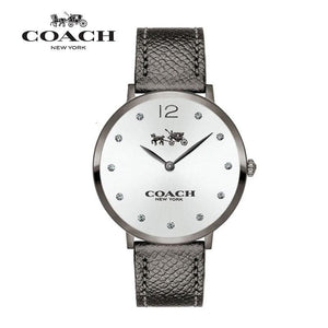 Coach Slim Easton Silver Dial Grey Leather Strap Watch for Women - 14502686 Authentic Buy Shop Now
