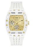 Guess Phoenix Analog Gold Dial White Silicone Strap Watch For Men - GW0499G5 Authentic Buy Shop Now