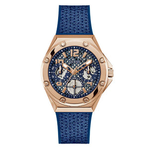 Guess Asteria Multifunction Blue Dial Blue Rubber Strap Watch For Women - GW0620L3 Authentic Buy Shop Now