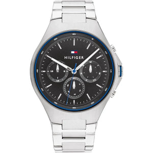 Tommy Hilfiger Justin Chronograph Gray Dial Silver Steel Strap Watch For Men - 1792054 Authentic Buy Shop Now