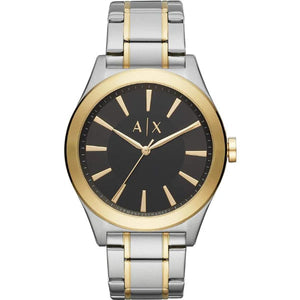 Armani Exchange Nico Analog Black Dial Two Tone Steel Strap Watch For Men - AX2336 Authentic Buy Shop Now