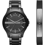 Armani Exchange Hampton Black Dial Black Steel Strap Watch For Men - AX7101 Authentic Buy Shop Now