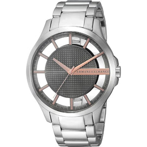 Armani Exchange Hampton Chronograph Skeleton Black Dial Silver Steel Strap Watch For Men - AX2199 Authentic Buy Shop Now