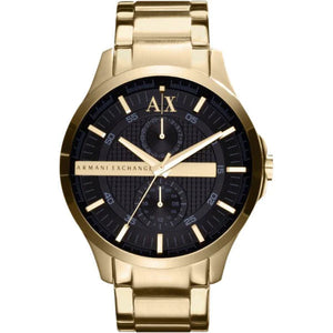 Armani Exchange Hampton Chronograph Black Dial Gold Steel Strap Watch For Men - AX2122 Authentic Buy Shop Now