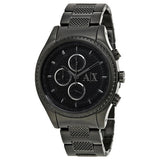 Armani Exchange Chronograph Black Dial Black Steel Strap Watch For Men - AX1605 Authentic Buy Shop Now