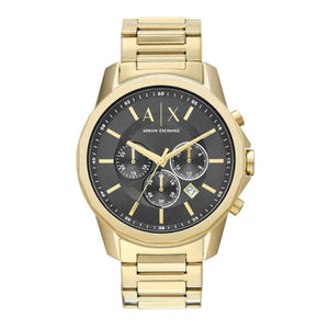 Armani Exchange Banks Chronograph Black Dial Gold Steel Strap Watch For Men - AX1721 Authentic Buy Shop Now