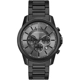Armani Exchange Chronograph Black Dial Black Steel Strap Watch For Men - AX7140 Authentic Buy Shop Now