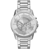 Armani Exchange Outerbanks Chronograph Silver Dial Silver Steel Strap Watch For Men - AX7141 Authentic Buy Shop Now