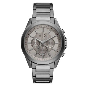 Armani Exchange Drexler Chronograph Grey Dial Grey Steel Strap Watch For Men - AX2603 Authentic Buy Shop Now