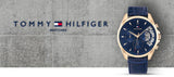 Tommy Hilfiger Baker Chronograph Quartz Blue Dial Blue Leather Strap Watch For Men - 1710451 Authentic Buy Shop Now