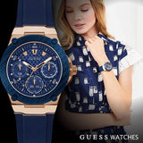 Guess Zena Blue Dial Blue Silicone Strap Watch For Women - W1049L2 Authentic Buy Shop Now