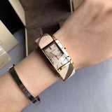 Burberry Pioneer Champagne Dial Haymarket Beige Leather Strap Watch for Women - BU9407 Authentic Buy Shop Now
