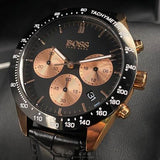 Hugo Boss Talent Chronograph Black Dial Black Leather Strap Watch For Men - 1513580 Authentic Buy Shop Now
