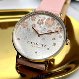 Coach Perry Silver Dial Pink Leather Strap Watch For Women - 14503325 Authentic Buy Shop Now