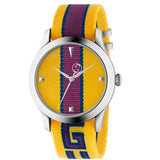 Gucci G Timeless Quartz Yellow & Purple Dial Yellow & Purple NATO Strap Watch For Men - YA1264069 Authentic Buy Shop Now