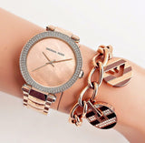 Michael Kors Parker Rose Gold Dial with Diamonds Rose Gold Steel Strap Watch for Women - MK6426 Authentic Buy Shop Now