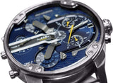 Diesel Big Daddy 2.0 Chronograph Blue Dial Grey Steel Strap Watch For Men - DZ7331 Authentic Buy Shop Now