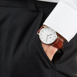 Daniel Wellington Classic St Mawes White Dial Brown Leather Strap Watch For Men - DW00100021 Authentic Buy Shop Now