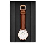 Daniel Wellington Petite Durham White Dial Brown Leather Strap Watch For Women - DW00100172 Authentic Buy Shop Now