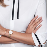 Daniel Wellington Classic Petite White Dial Rose Gold Mesh Bracelet Watch For Women - DW00100219 Authentic Buy Shop Now