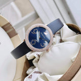Swarovski Crystal Frost Blue Dial Blue Leather Strap Watch for Women - 5484061 Authentic Buy Shop Now