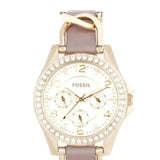 Fossil Riley White Dial Beige Leather Strap Watch for Women - ES3465 Authentic Buy Shop Now