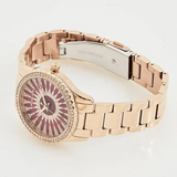 Michael Kors Layton Three Hand Red Dial Rose Gold Steel Strap Watch For Women - MK6893 Authentic Buy Shop Now