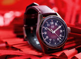 Tag Heuer Autavia Calibre 5 Chinese New Year Maroon Dial Maroon Leather Strap Watch for Men - WBE5193.FC8300 Authentic Buy Shop Now