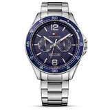 Tommy Hilfiger Erik Chronograph Blue Dial Silver Steel Strap Watch for Men - 1791366 Authentic Buy Shop Now