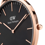 Daniel Wellington Classic York Black Dial Brown Leather Strap Watch For Men - DW00100128 Authentic Buy Shop Now