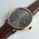 IWC Portofino Automatic Grey Dial Brown Leather Strap Watch for Men - IW356511 Authentic Buy Shop Now