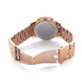 Michael Kors Runway Chronograph Purple Dial Rose Gold Steel Strap Watch For Women - MK6163 Authentic Buy Shop Now