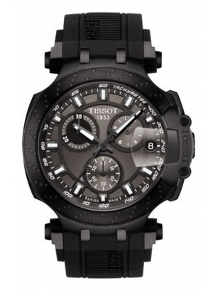Tissot T Race Chronograph Anthracite Black Dial Black Silicone Strap Watch For Men - T115.417.37.061.03 Authentic Buy Shop Now