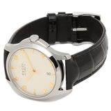 Gucci G Timeless Automatic Silver Dial Black Leather Strap Unisex Watch - YA126468 Authentic Buy Shop Now