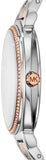 Michael Kors Cinthia Mother of Pearl Dial Two Tone Steel Strap Watch For Women - MK3831 Authentic Buy Shop Now