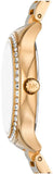 Michael Kors Sage Three-Hand Mother of Pearl White Dial Gold Steel Strap Watch for Women - MK4805 Authentic Buy Shop Now