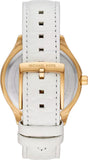 Michael Kors Sage Three-Hand Mother of Pearl White Dial White Leather Strap Watch for Women - MK4818 Authentic Buy Shop Now