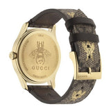 Gucci G Timeless Brown Dial Brown Leather Strap Watch For Men - YA1264068 Authentic Buy Shop Now