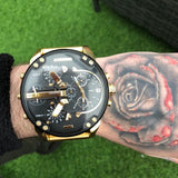 Diesel Mr Daddy 2.0 Chronograph Black Dial Gold Steel Strap Watch For Men - DZ7333 Authentic Buy Shop Now