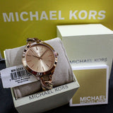 Michael Kors Slim Runway Rose Gold Dial Rose Gold Steel Strap Watch for Women - MK3223 Authentic Buy Shop Now