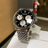 Movado Heritage Calendoplan Chronograph Black Dial Silver Steel Strap Watch for Men - 3650014 Authentic Buy Shop Now
