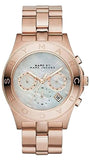Marc Jacobs Blade Chronograph Mother of Pearl White Dial Rose Gold Steel Strap Watch for Women - MBM8637 Authentic Buy Shop Now
