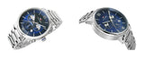 Tommy Hilfiger Evan Chronograph Blue Dial Silver Steel Strap Watch For Men - 1710409 Authentic Buy Shop Now