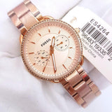 Fossil Tailor Rose Gold Dial Rose Gold Steel Strap Watch for Women - ES4264 Authentic Buy Shop Now